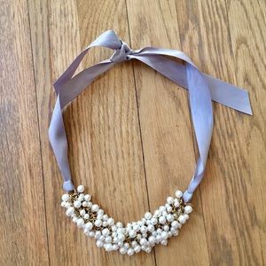 J.Crew Factory Ribbon & Pearl Necklace